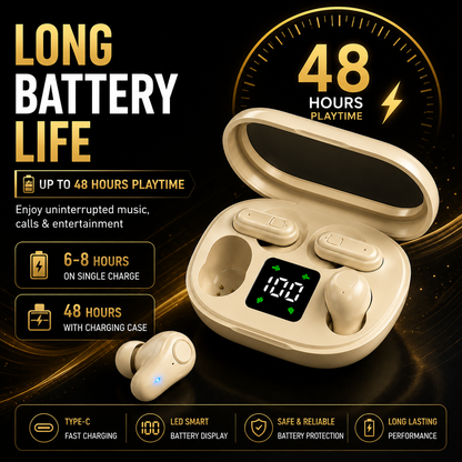 Dual Earbuds with LED Case