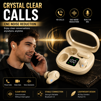 Dual Earbuds with LED Case
